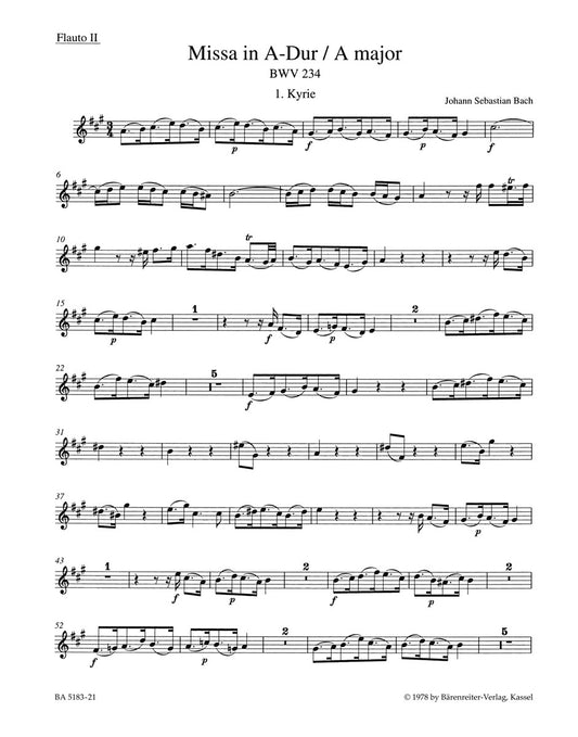 Mass In A Major BWV 234 "Lutheran Mass 2"