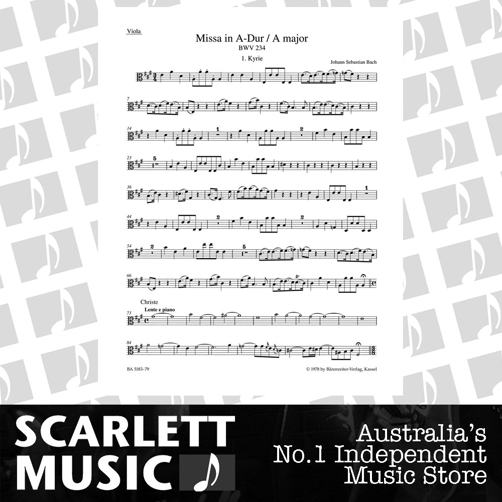 Mass In A Major BWV 234 "Lutheran Mass 2" — view 2