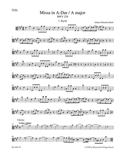Mass In A Major BWV 234 "Lutheran Mass 2"