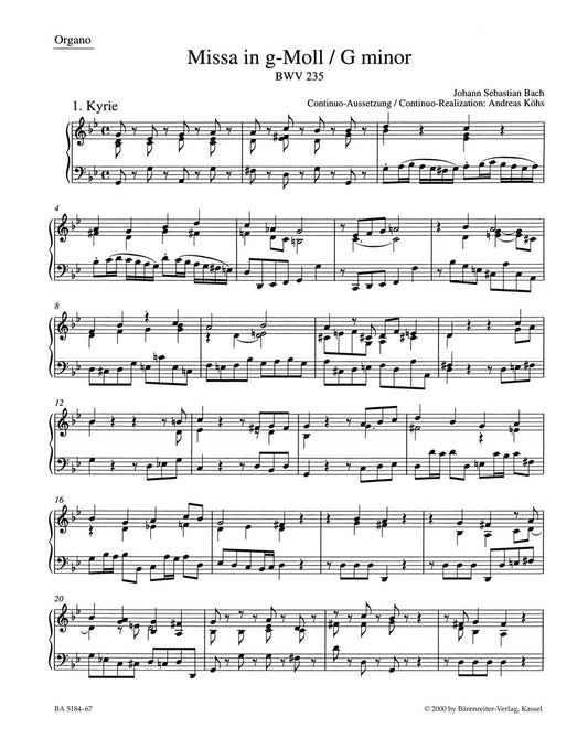 Mass In G Minor BWV 235 "Lutheran Mass 3"