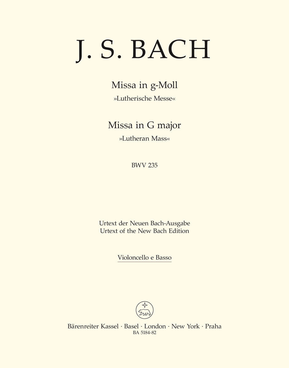 Mass In G Minor BWV 235 "Lutheran Mass 3"