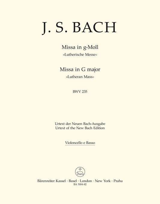 Mass In G Minor BWV 235 "Lutheran Mass 3"