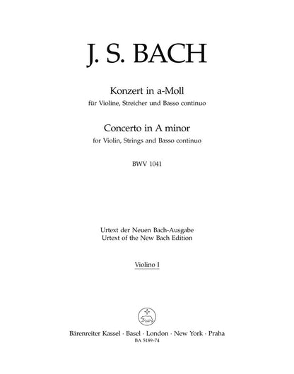 Violin Concerto in A BWV 1041 Sheet Music