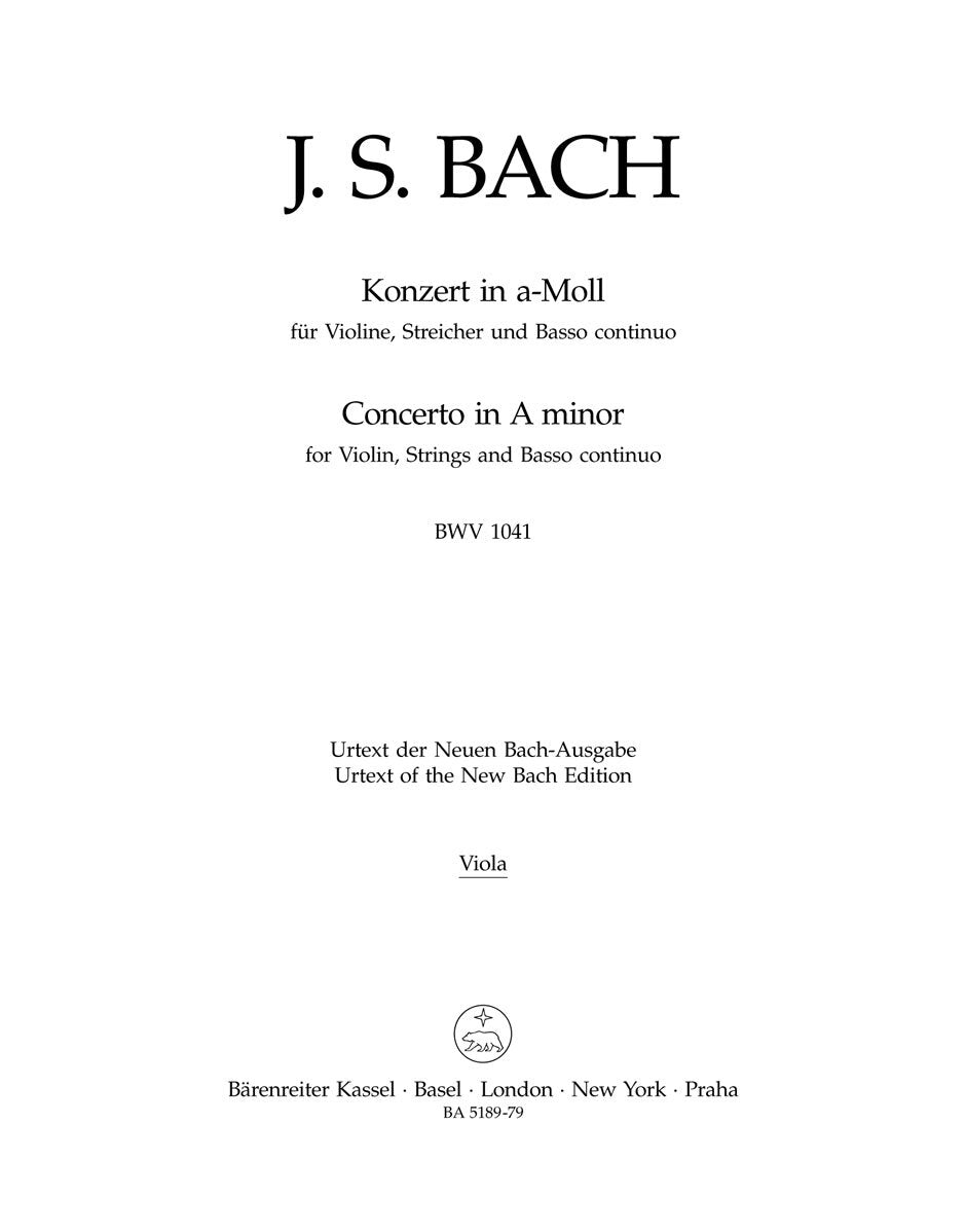 Violin Concerto in A BWV 1041 Sheet Music