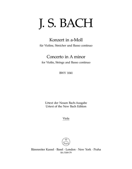 Violin Concerto in A BWV 1041 Sheet Music