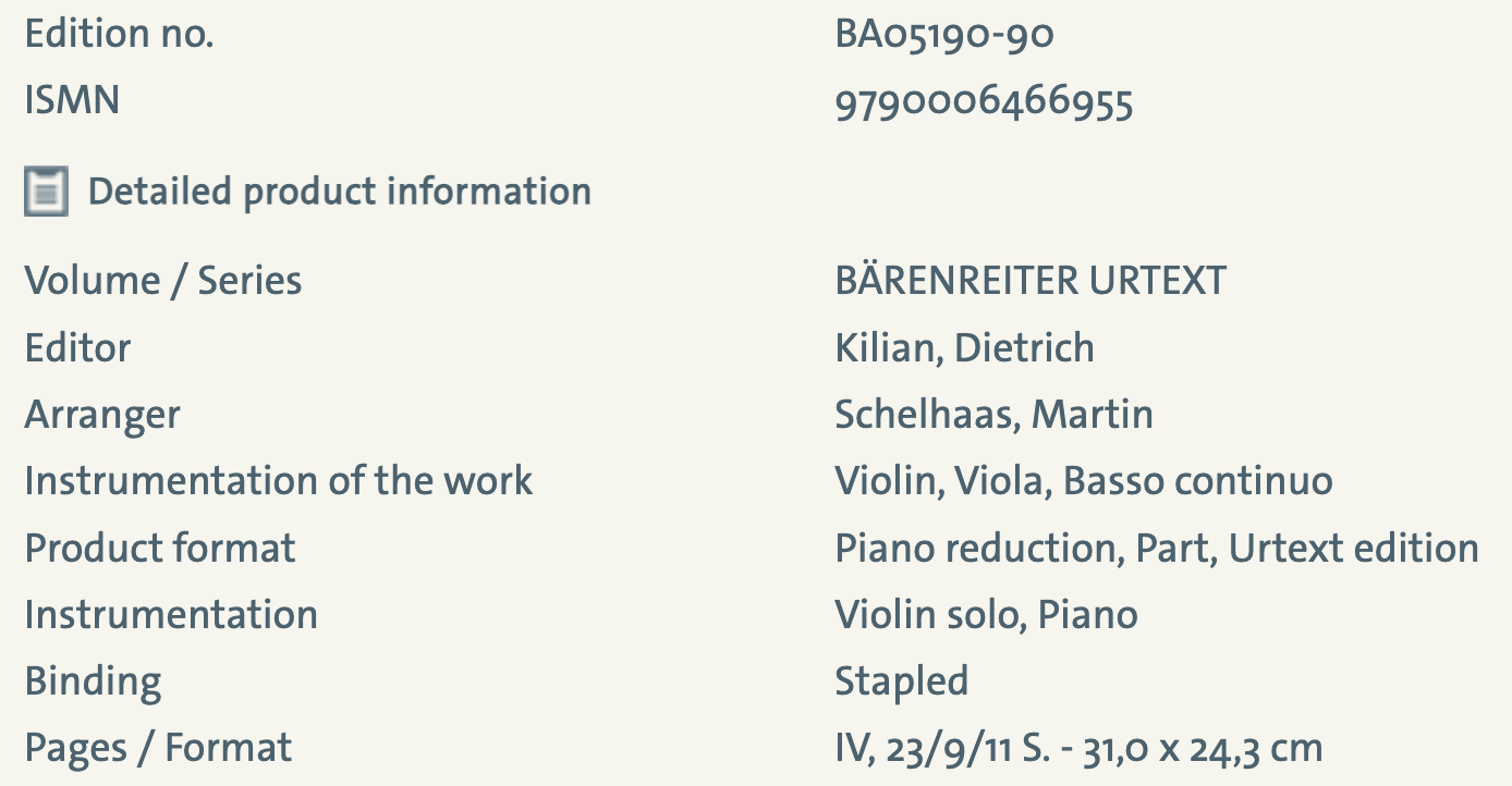 Bach Violin Concerto in E BWV 1042 Urtext Edition for Violin and Piano — view 2