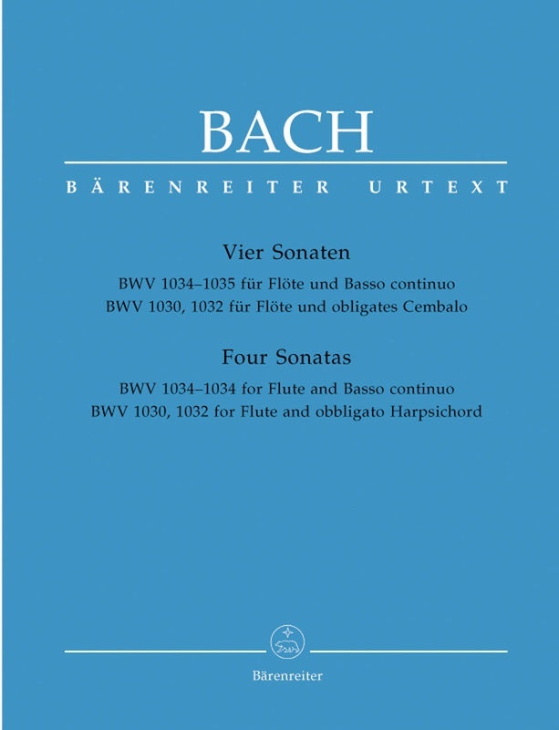 Bach - Four Sonatas For Flute/Piano (Softcover Book) Urtext Edition Book