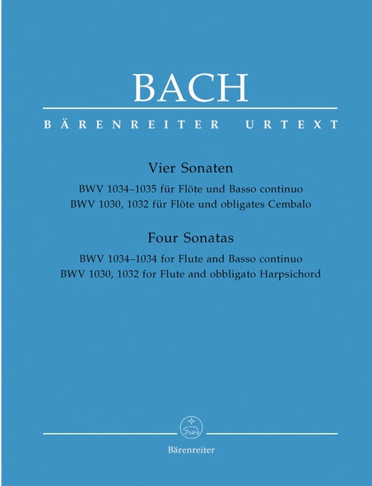 Bach - Four Sonatas For Flute/Piano (Softcover Book) Urtext Edition Book