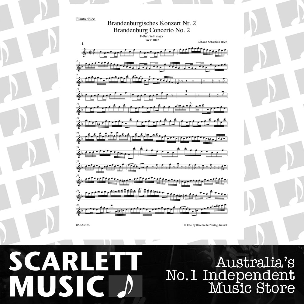 Brandenburg Concerto No 2 in F Wind Sheet Music New Edition — view 2