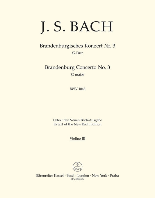 Brandenburg Concerto No 3 Violin Sheet Music New Edition