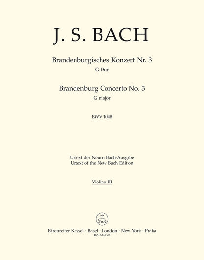 Brandenburg Concerto No 3 Viola Sheet Music New Edition