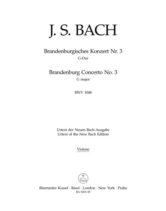 Brandenburg Concerto No 3 Full Orchestra Sheet Music New Edition