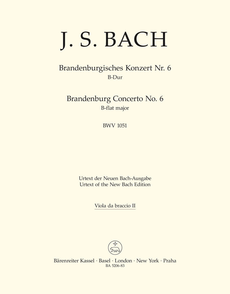 Brandenburg Concerto No 6 Viola Da Braccia 2 Sheet Music
