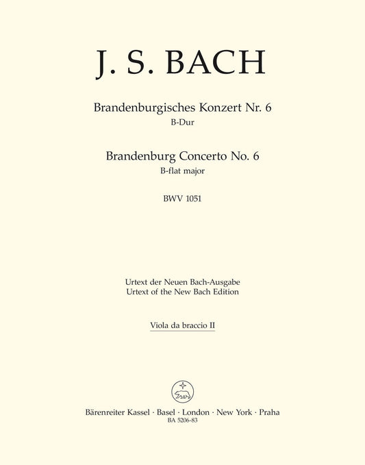 Brandenburg Concerto No 6 Viola Da Braccia 2 Sheet Music