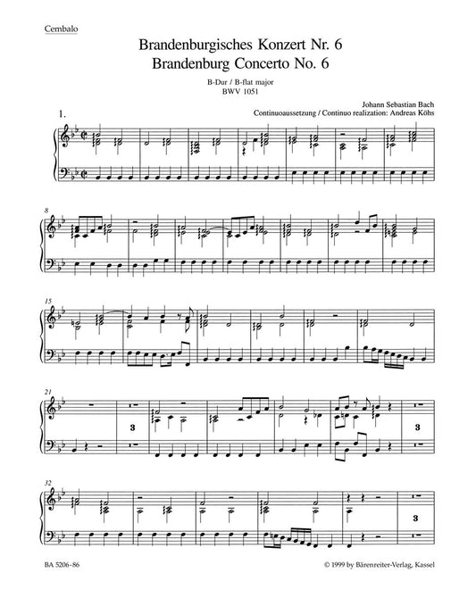 Brandenburg Concerto No 6 BC/Cembalo