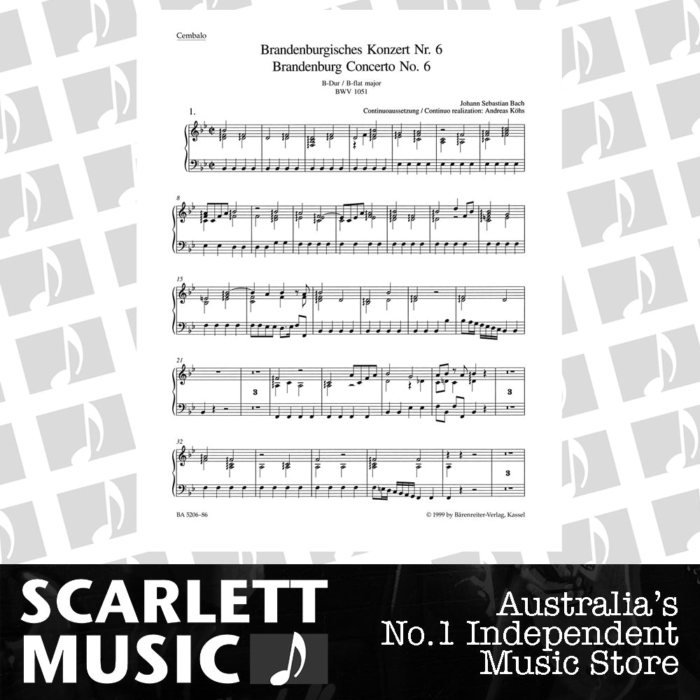 Brandenburg Concerto No 6 BC/Cembalo — view 2