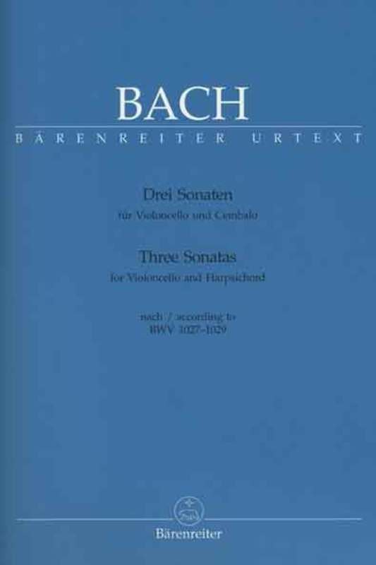 Bach - 3 Sonatas Bwv 1027-1029 Cello/Piano (Softcover Book) Urtext Edition Book