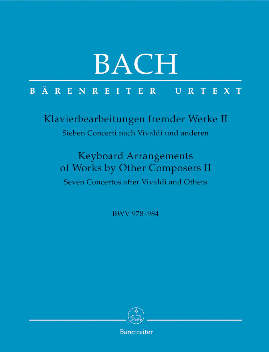 Keyboard Arrangements Of Works By Other Composers Ii BWV 978-984