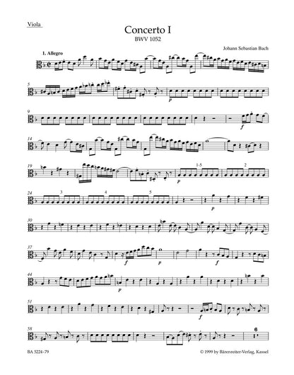 Concerto For Harpsichord And Strings No. 1 In D Minor BWV 1052