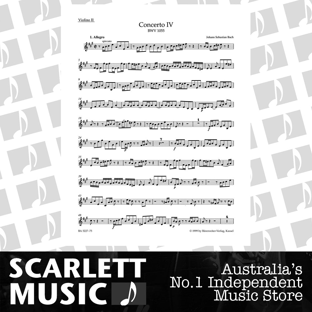 Concerto For Harpsichord And Strings No. 4 In A Major BWV 1055 — view 2