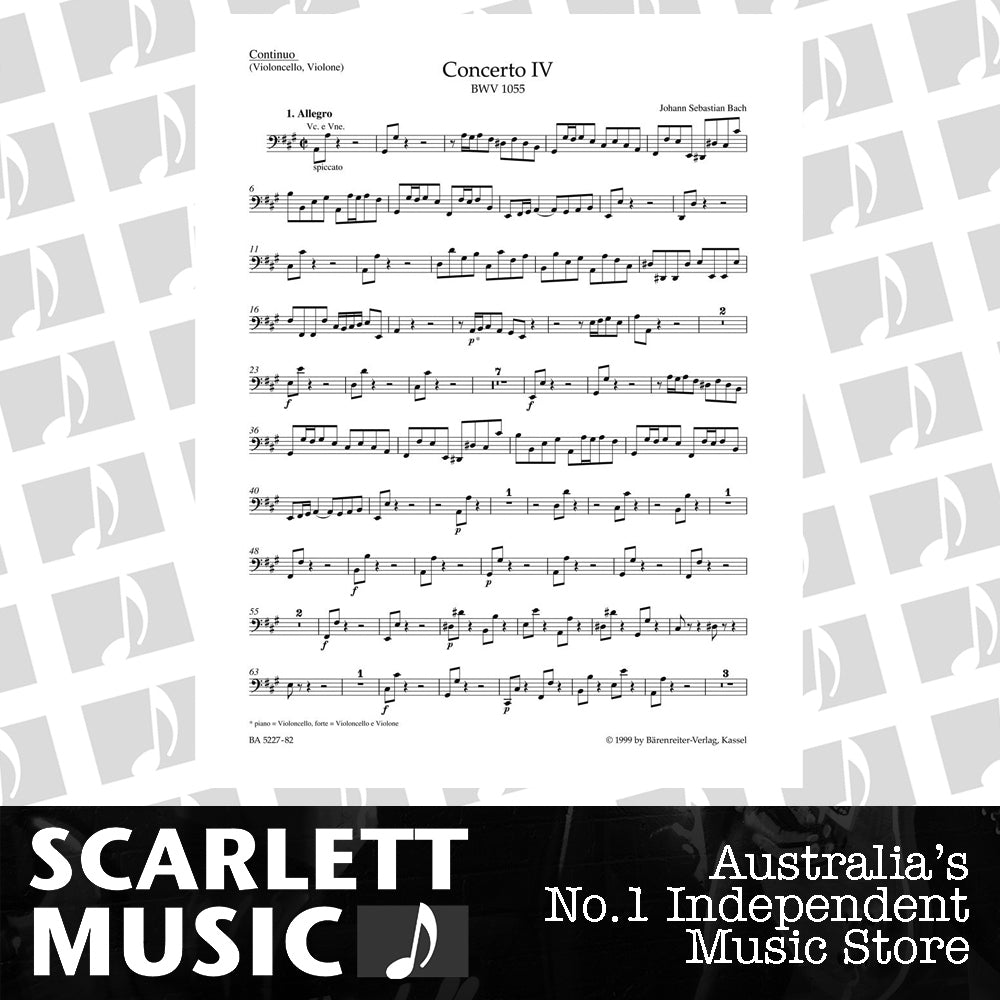 Concerto For Harpsichord And Strings No. 4 In A Major BWV 1055 — view 2