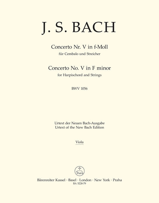 Concerto For Harpsichord And Strings No. 5 In F Minor BWV 1056