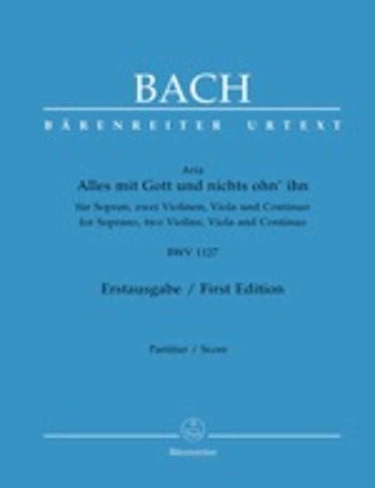 Alles Mit Gott Bwv 1127 Sop 2Violin Viola Bc Book