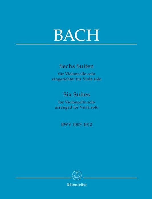 Bach - 6 Suites For Cello Solo Bwv 1007-1012 Arranged Viola (Barenreiter)