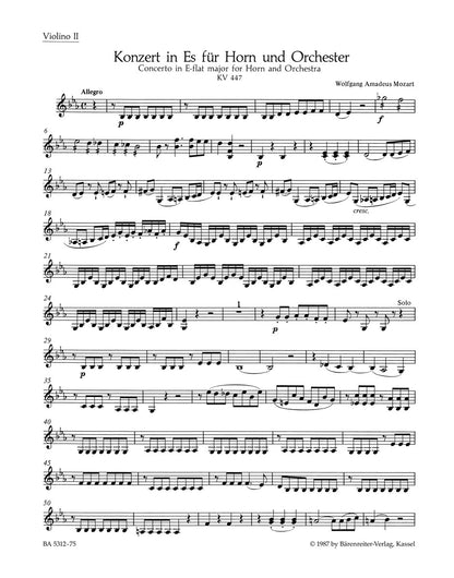 Concerto For Horn And Orchestra No. 3 In E-Flat Major K. 447