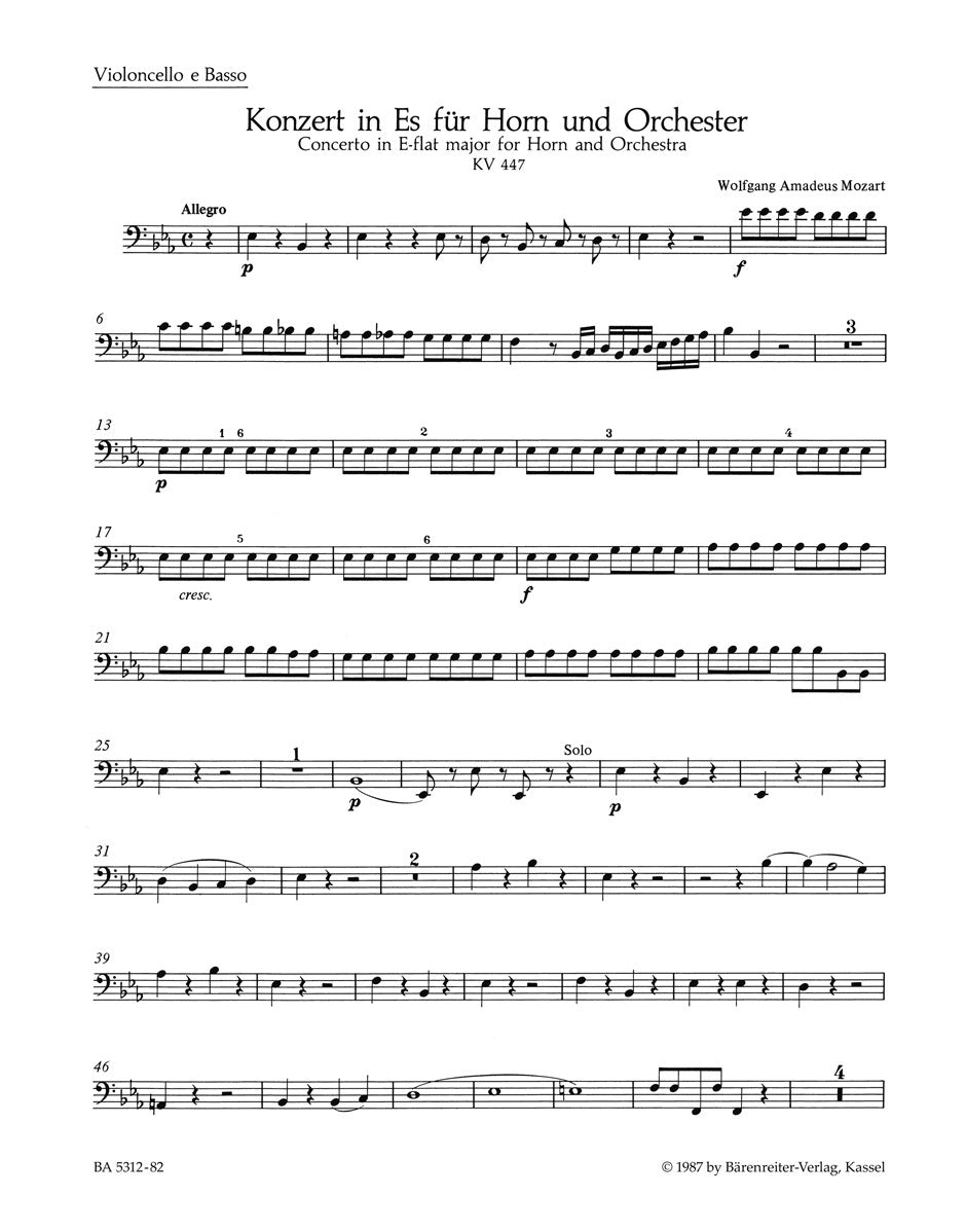 Concerto For Horn And Orchestra No. 3 In E-Flat Major K. 447