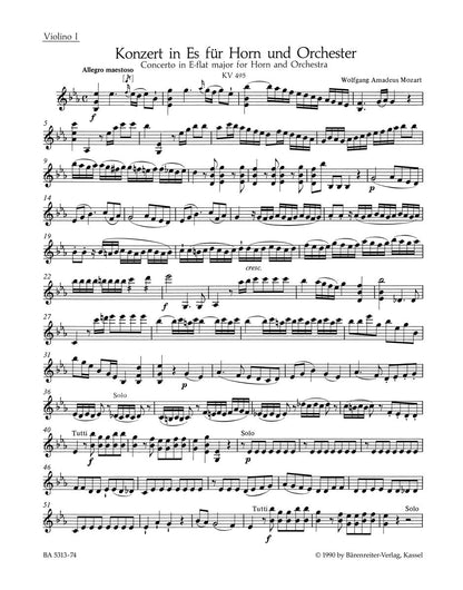Concerto For Horn And Orchestra No. 4 In E-Flat Major K. 495
