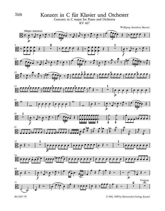 Concerto For Piano And Orchestra No. 21 In C Major K. 467