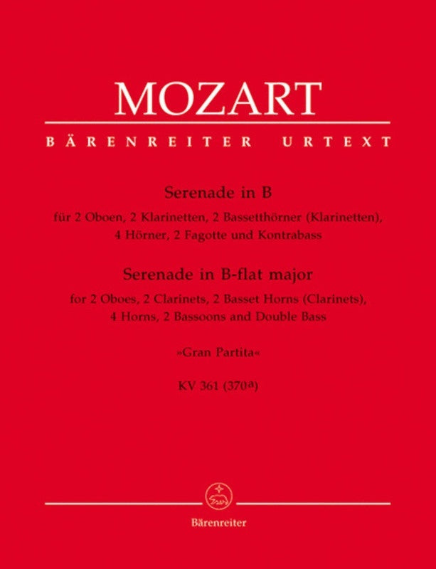 Serenade K 361 B Flat Gran Partita Parts