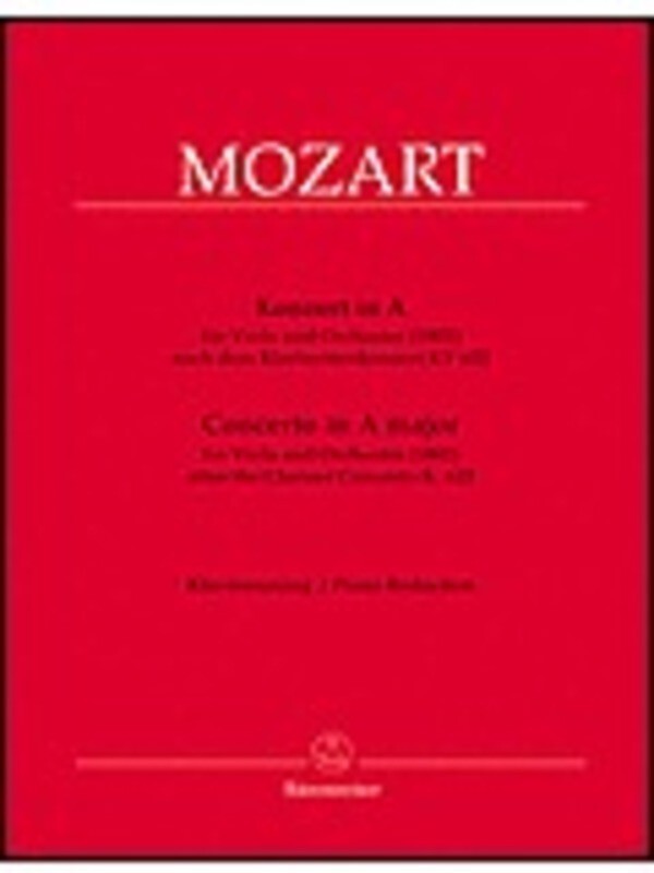 Concerto K 622 A Orig For clarinet Vla/Piano Book