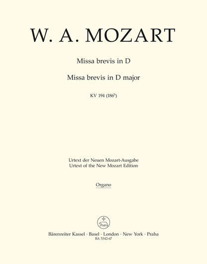 Missa Brevis In D Major K. 194 (186H)