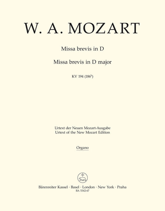 Missa Brevis In D Major K. 194 (186H)