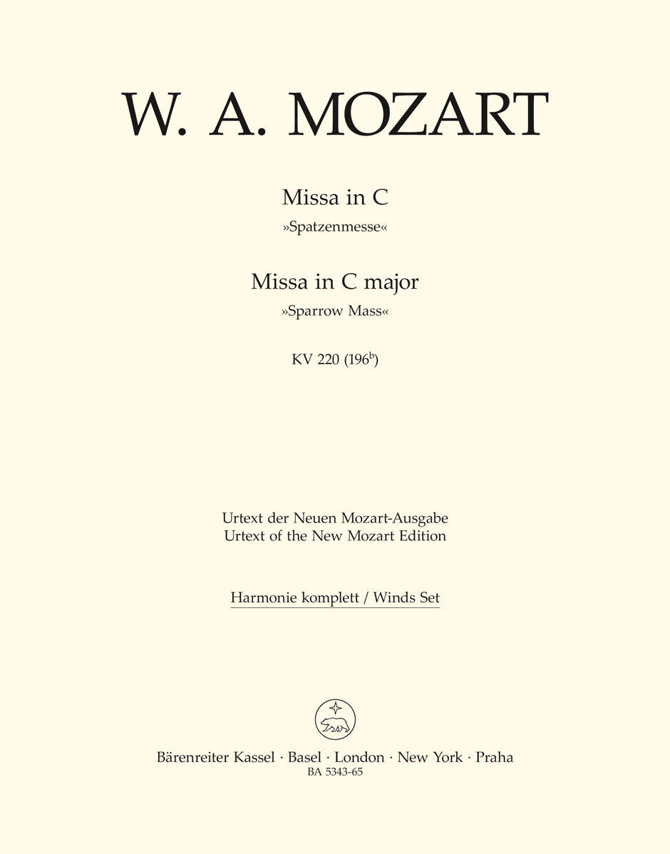 Missa In C Major K. 220 (196B) "Sparrow Mass"