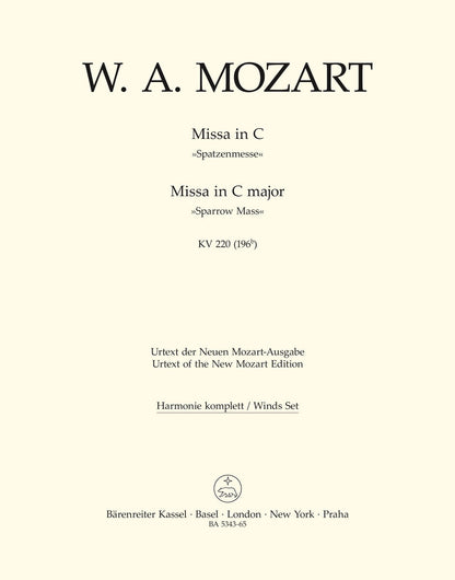 Missa In C Major K. 220 (196B) "Sparrow Mass"