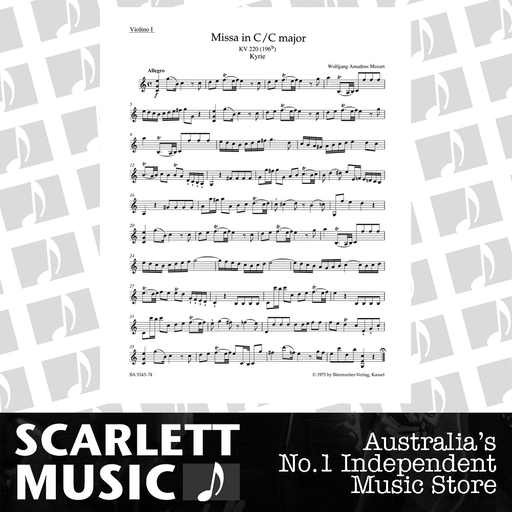 Missa In C Major K. 220 (196B) "Sparrow Mass" — view 2