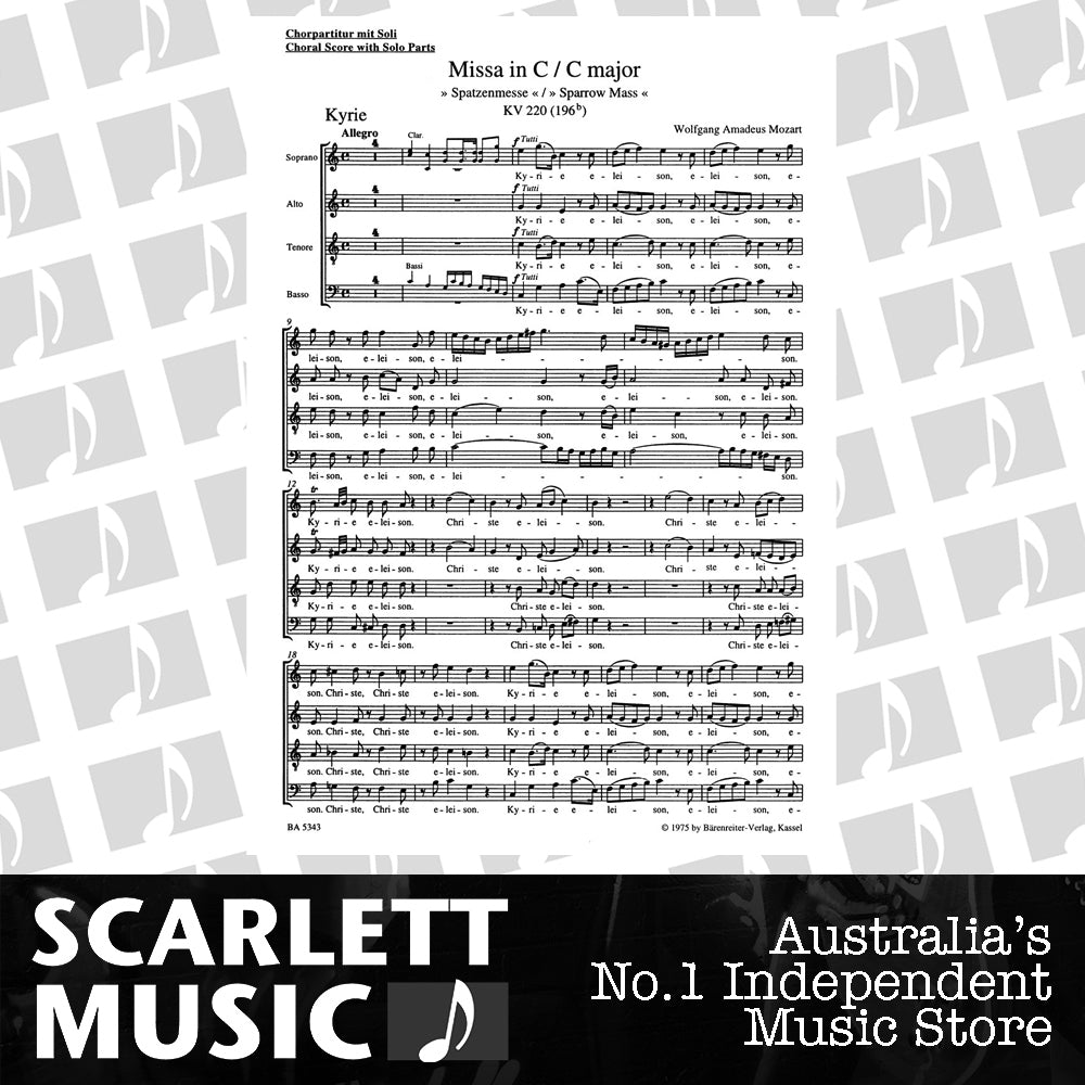 Missa In C Major K. 220 (196B) "Sparrow Mass" — view 2