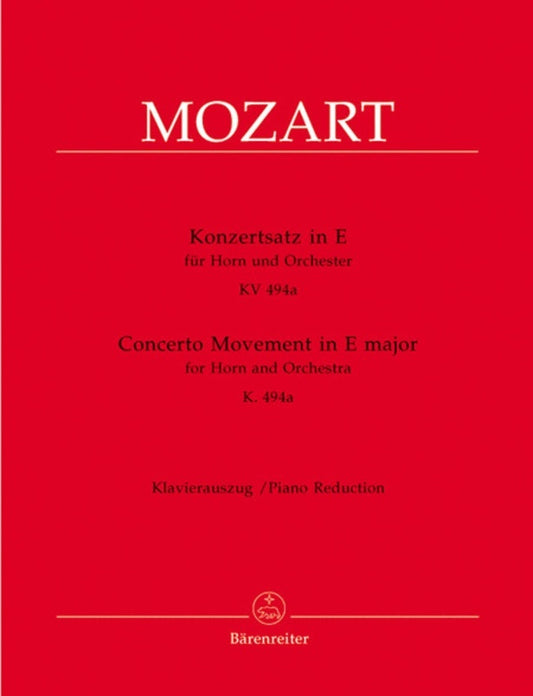 Concerto Movement K 494A E French Horn Piano Book