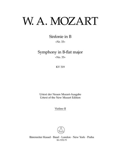 Symphony No 33 in B Flat K 319 Viola Sheet Music