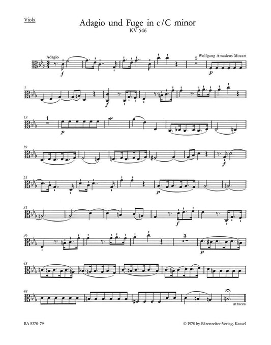 Adagio and Fugue in C K546 for Cello and Keyboard