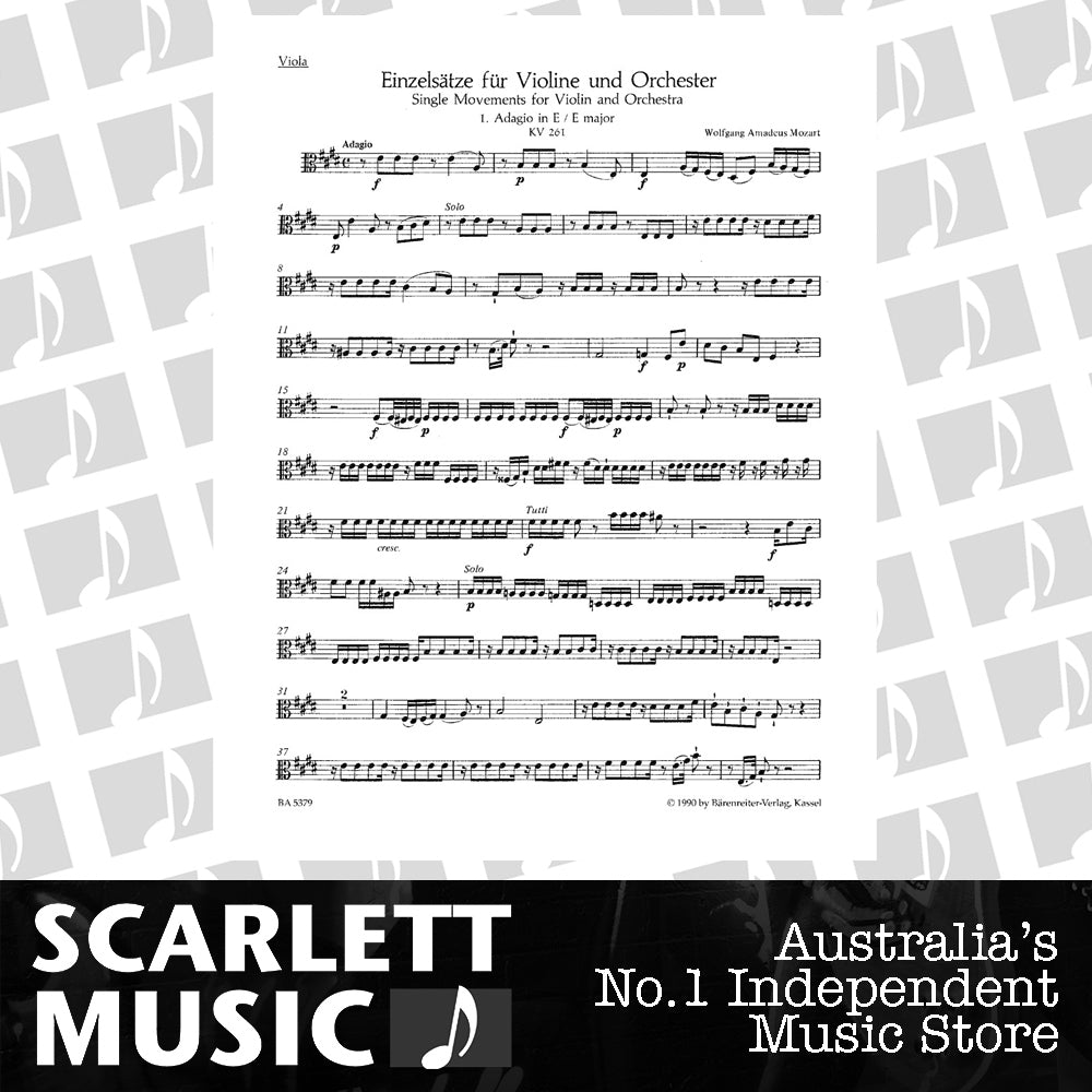 Single Movements Viola Sheet Music for Violin and Full Orchestra — view 2
