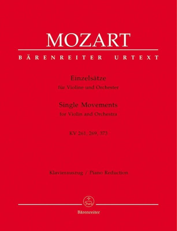 Single Movements K 261 K 269 K 373 Violin Piano Book