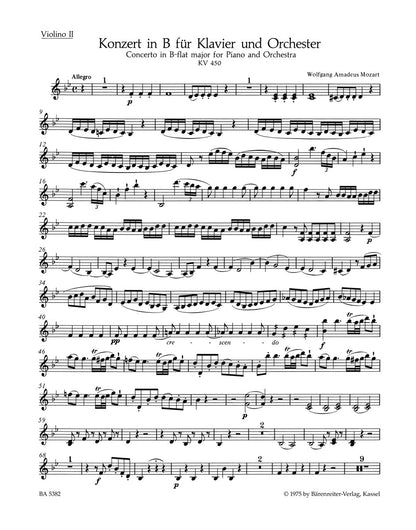 Concerto For Piano And Orchestra No. 15 In B-Flat Major K. 450