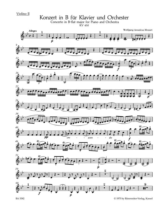 Concerto For Piano And Orchestra No. 15 In B-Flat Major K. 450