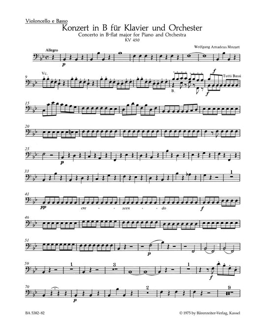 Concerto For Piano And Orchestra No. 15 In B-Flat Major K. 450