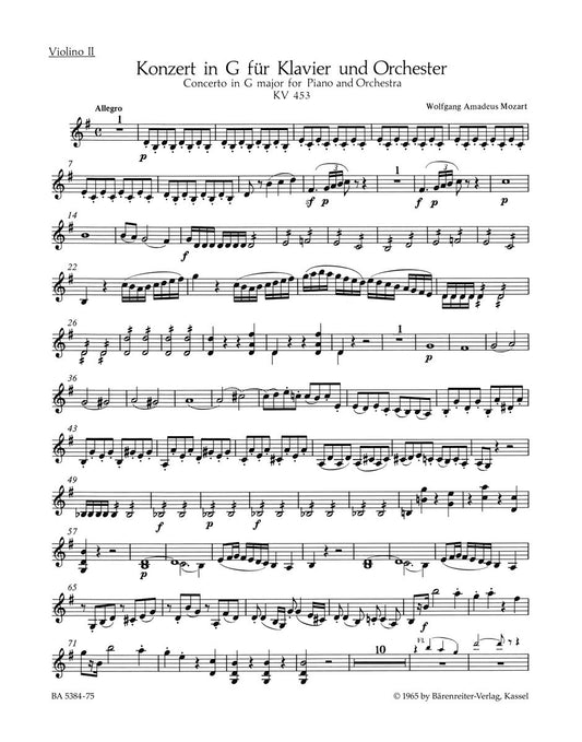Concerto For Piano And Orchestra No. 17 In G Major K. 453