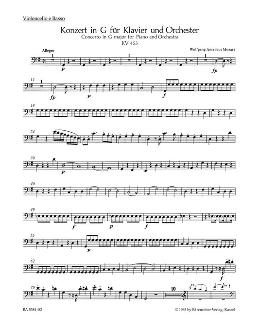Concerto For Piano And Orchestra No. 17 In G Major K. 453